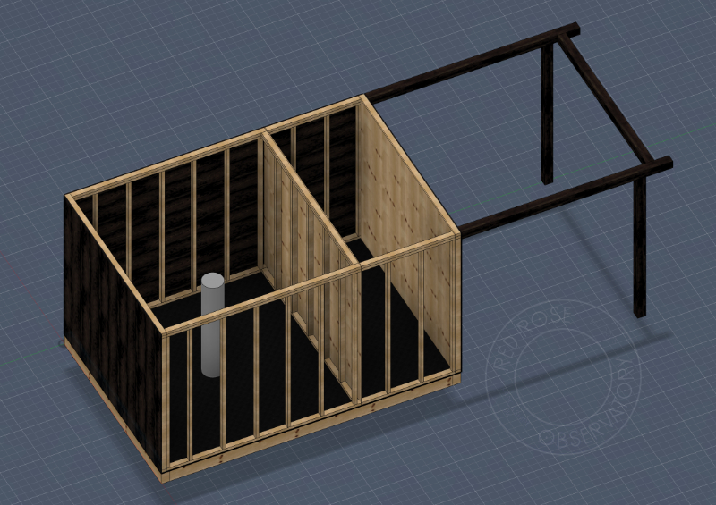 The end-result of many hours spent wrestling Autocad, a rough design for the observatory!